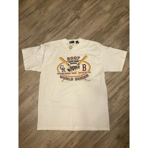 Vintage 2007 World Series Boston Red Sox vs Colorado Rockies T-Shirt White NWT